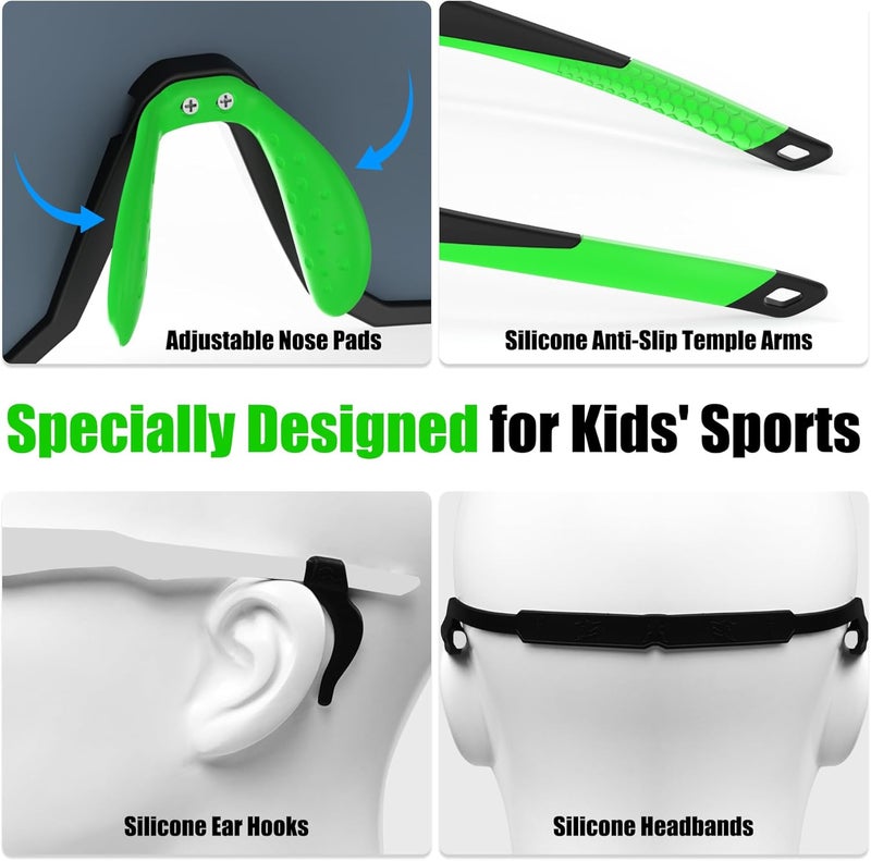 Xtiger Kids Sunglasses Polarized Youth Baseball Sunglasses for 8-14 boys girls UV400 Sports Softball Cycling Glasses - Image 5
